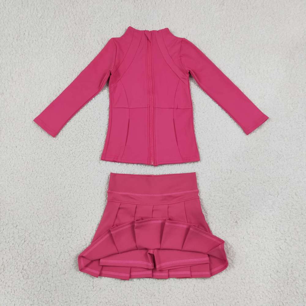 GLD1703 Hot Pink solid  girl yoga skirt outfits
