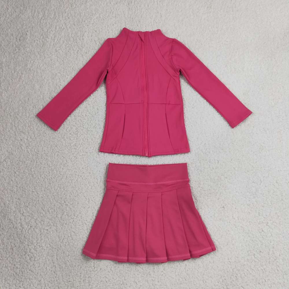 GLD1703 Hot Pink solid  girl yoga skirt outfits