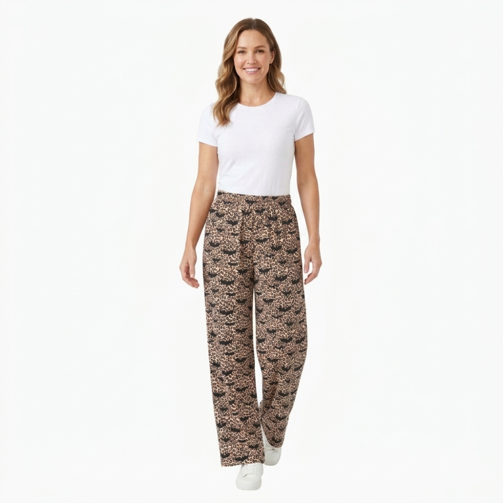P1129  Adult women fall halloween leopard bat long pants