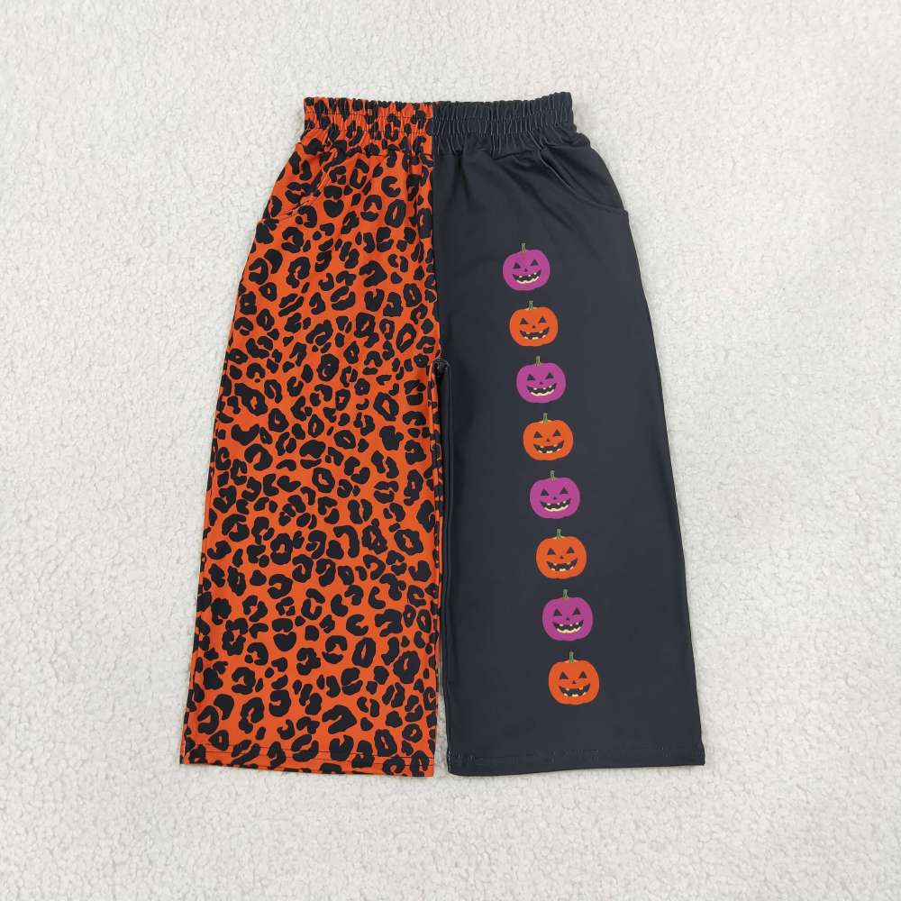 P1136  girl Halloween leopard pumpkin long pants