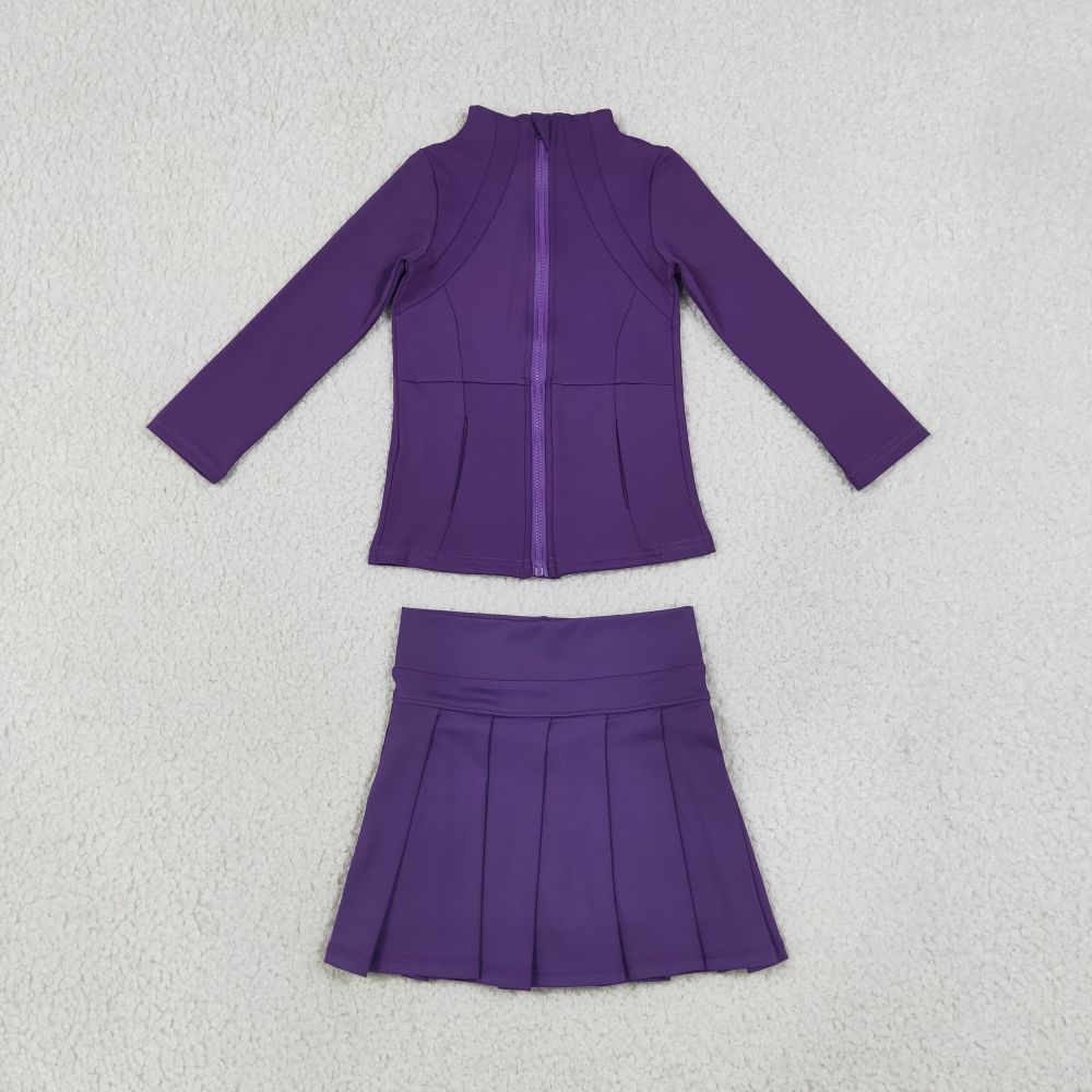 GLD1704 Purple solid  girl yoga skirt outfits