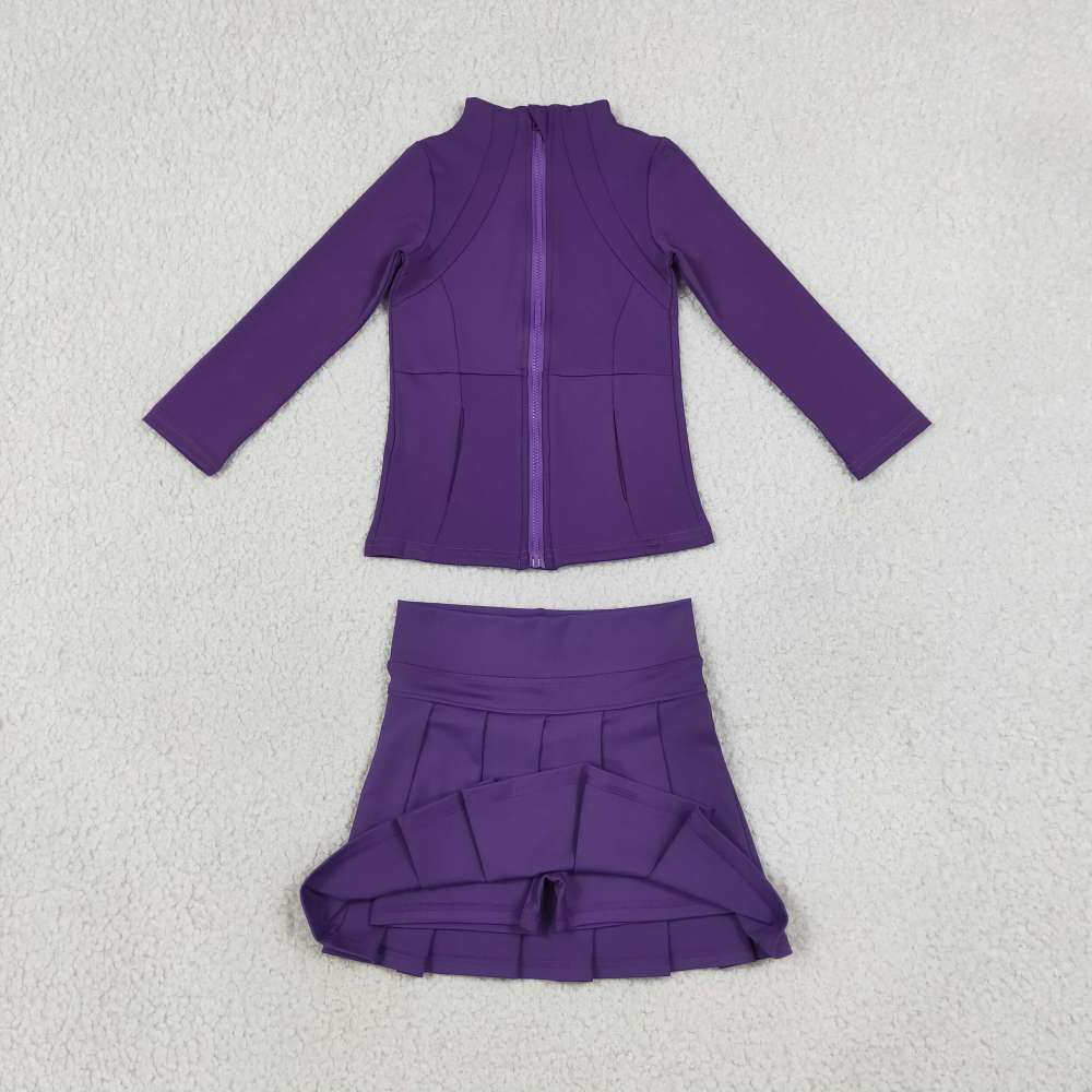 GLD1704 Purple solid  girl yoga skirt outfits