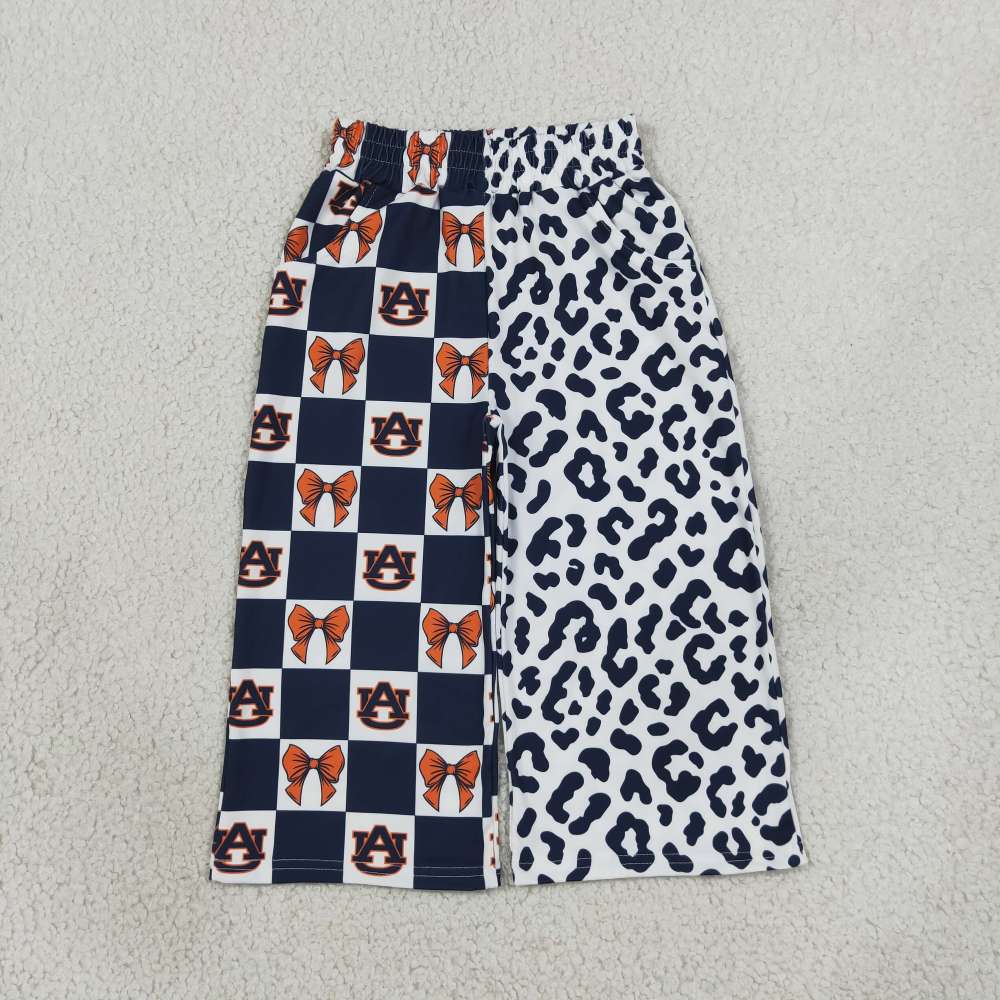 P1120 girl leopard Auburn team long pants