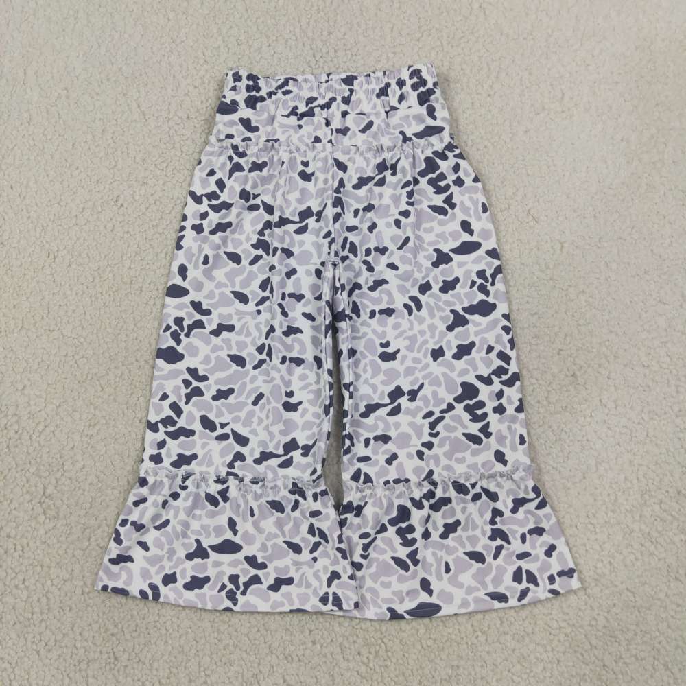 P1054 girl grey leopard athletic long pants