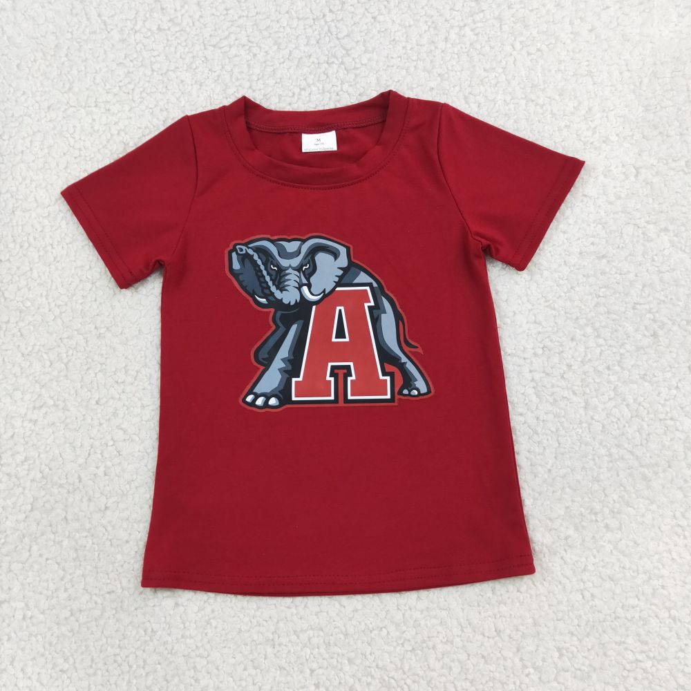 BT1883  RTS Alabama Team vinyl print short sleeve boy t-shirt