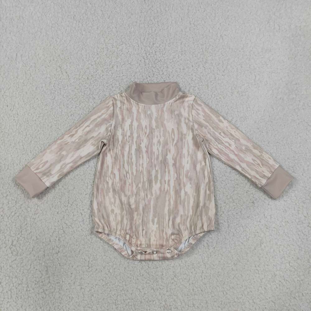 LR3239 Beige leaves branch Long-Sleeved bubble