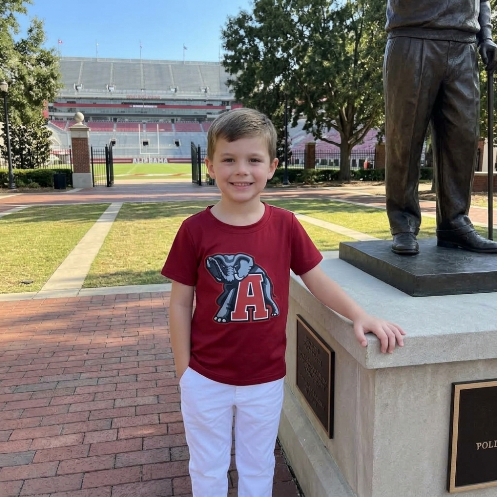 BT1883  RTS Alabama Team vinyl print short sleeve boy t-shirt