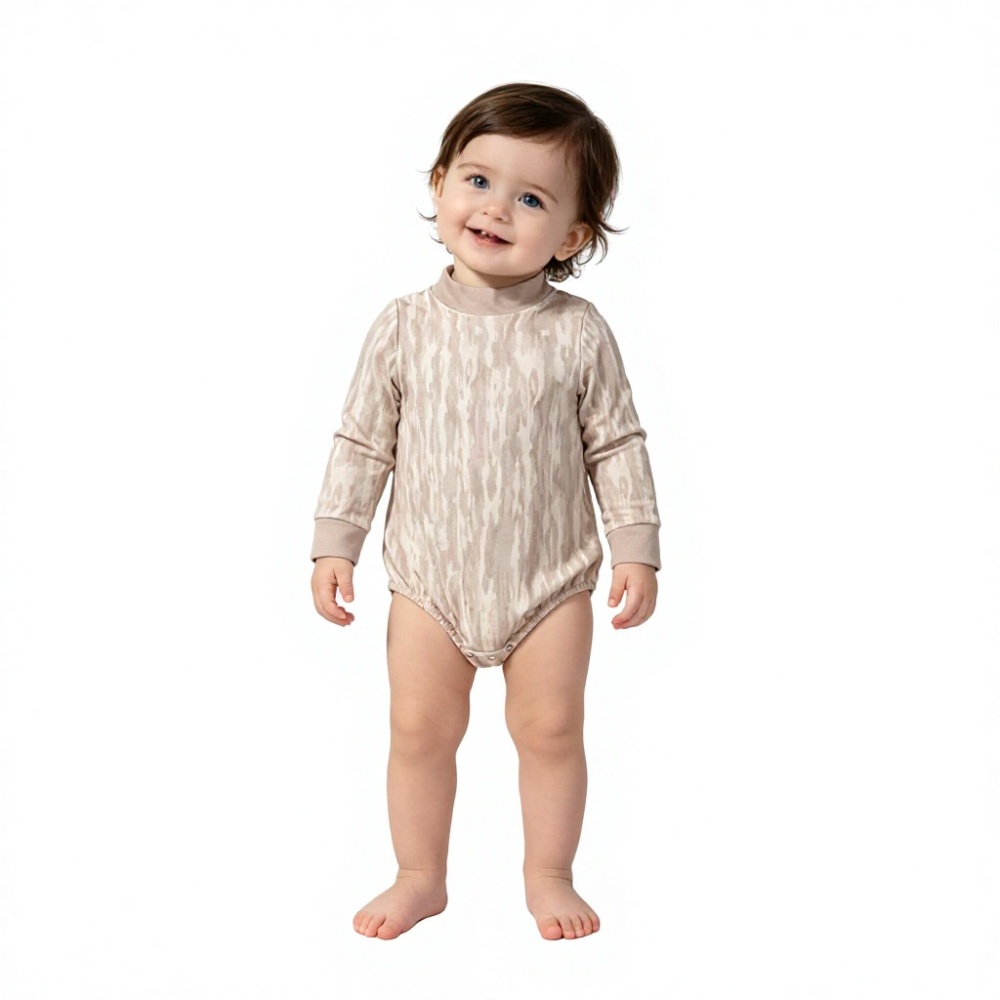 LR3239 Beige leaves branch Long-Sleeved bubble