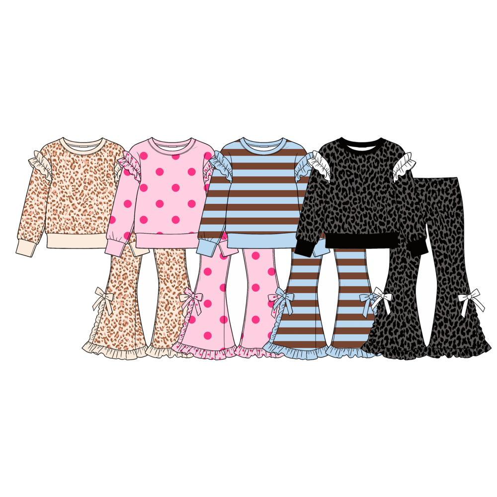 GLP3458 Pink stripe Christmas green face grinch long sleeve girl outfits