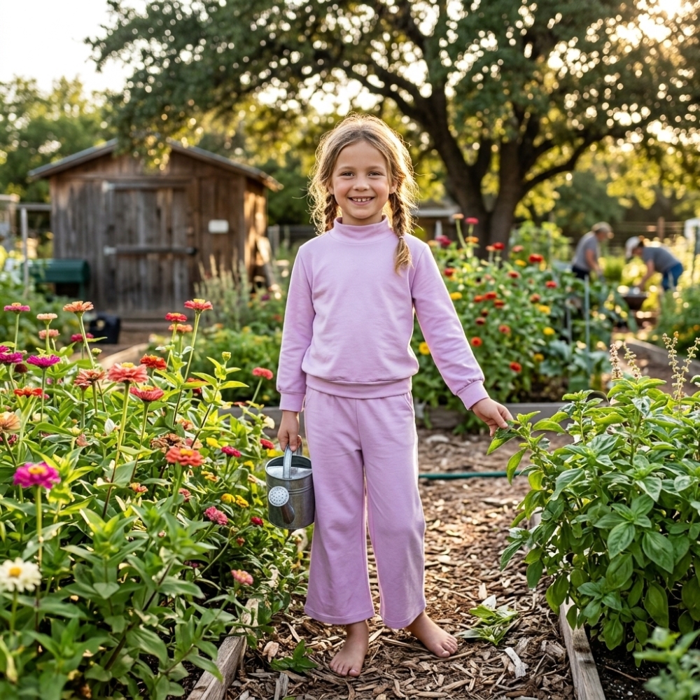 GLP3470 Purple solid  Print  cotton long sleeve girl outfits