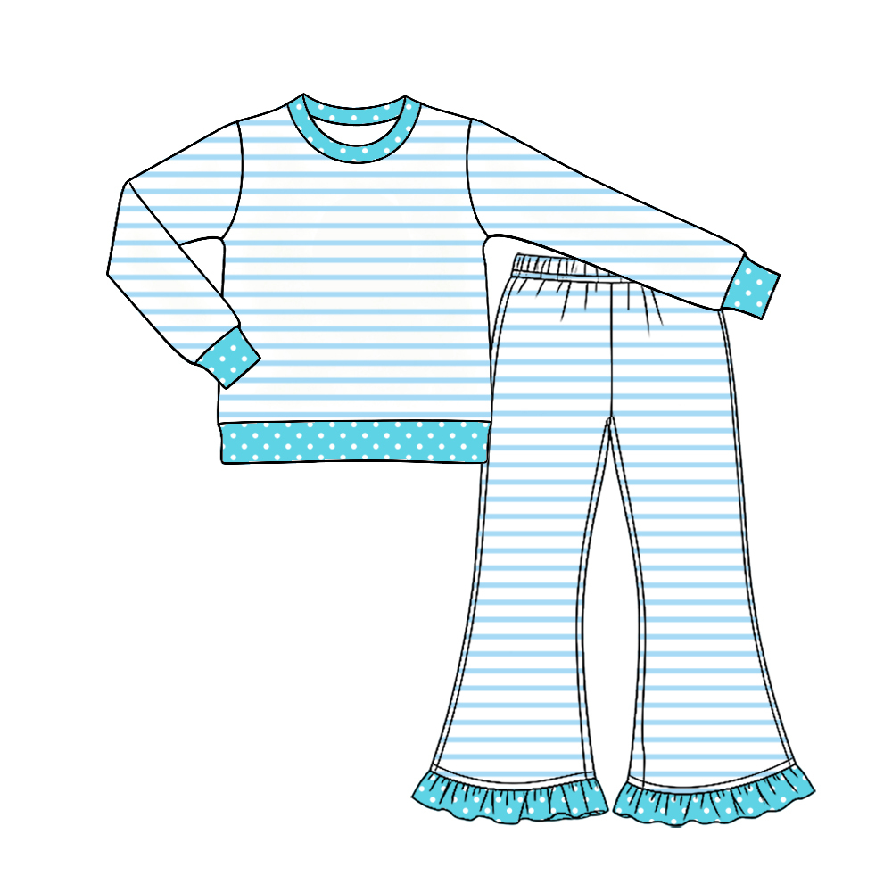 GLP3458 Pink stripe Christmas green face grinch long sleeve girl outfits