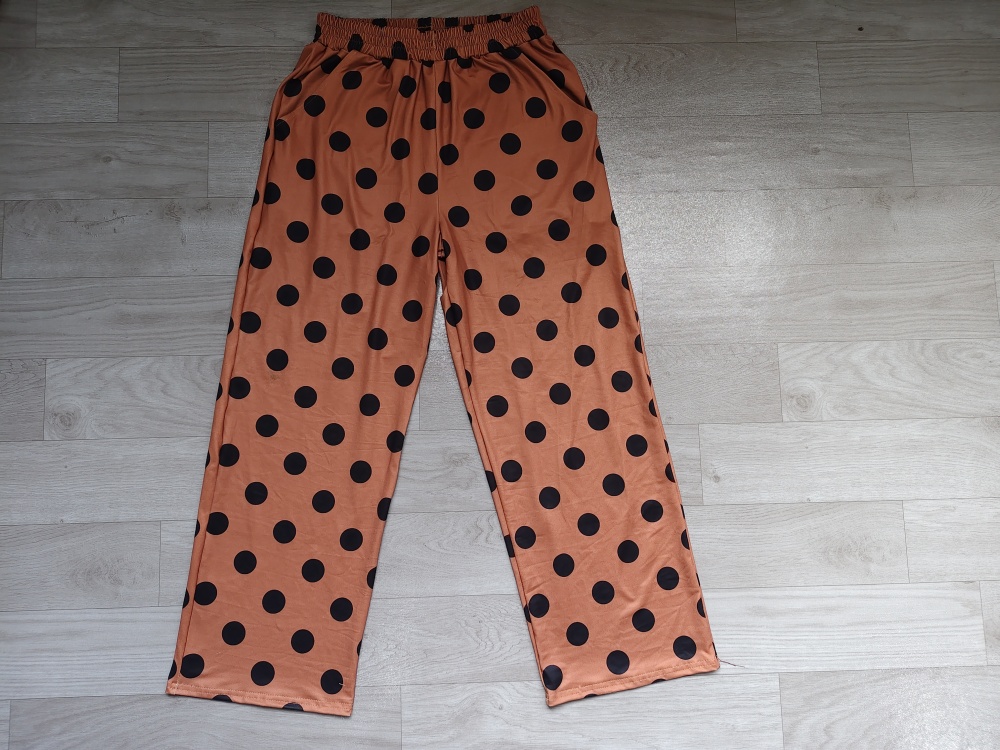 Preorder P1250 brown polka adult women fall long pants