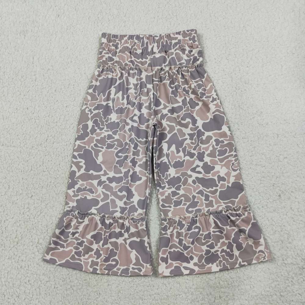 P1056 girl  Grey brown camo long pants