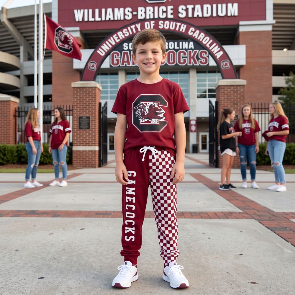 BSPO0701 RTS wine Red plaid alabama long sleeve boy team vinyl outfits