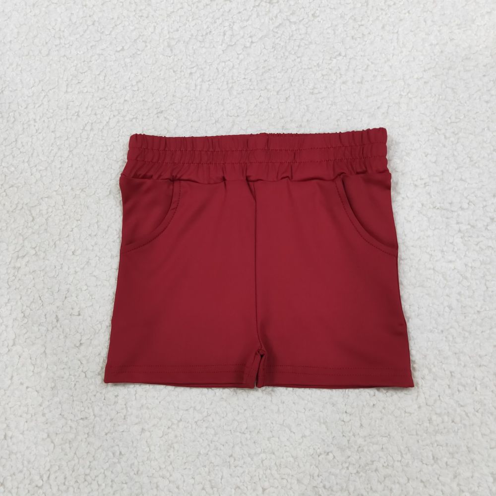 SS0962 Red solid girl yoga shorts