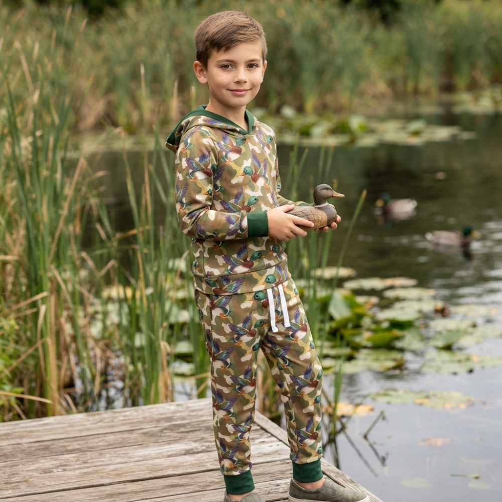 BLP1543  RTS Green duck  long sleeve boy Hoodie outfits