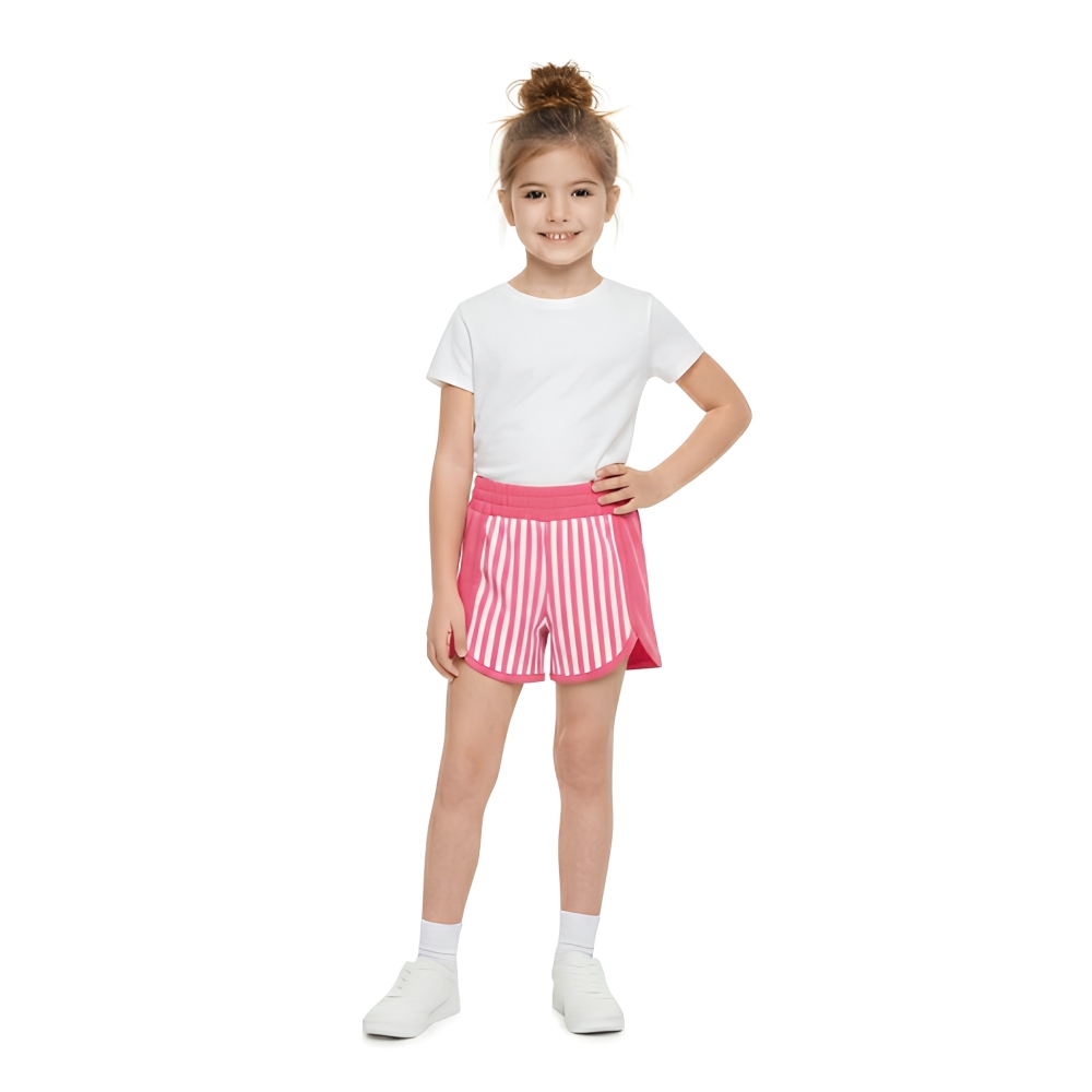 SS0949  Pink Stripe girl yoga shorts