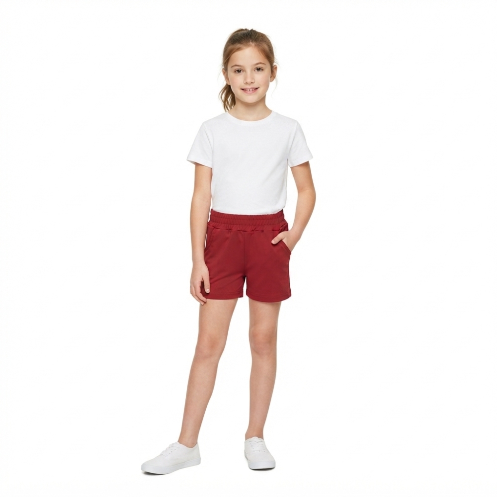 SS0962 Red solid girl yoga shorts
