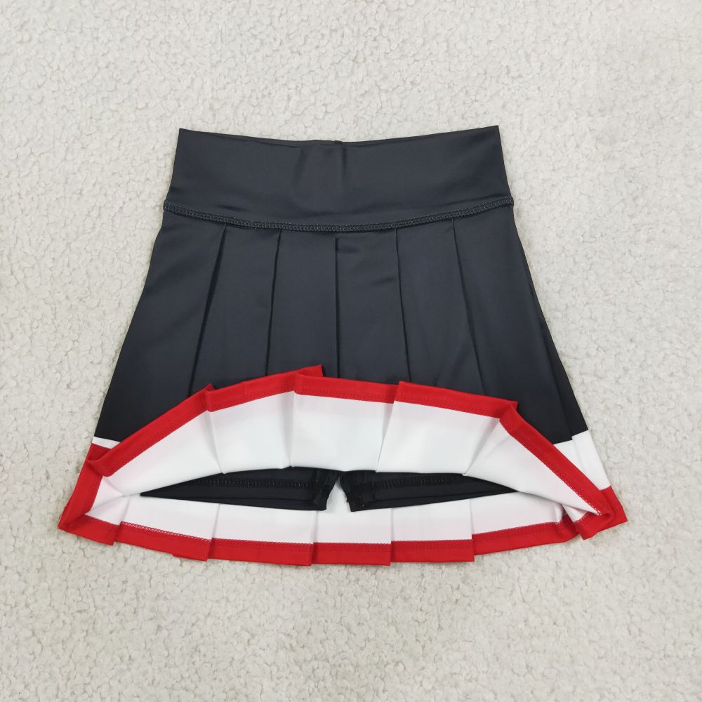 GLK0320 RTS BLACK white RED solid kids skirt dress