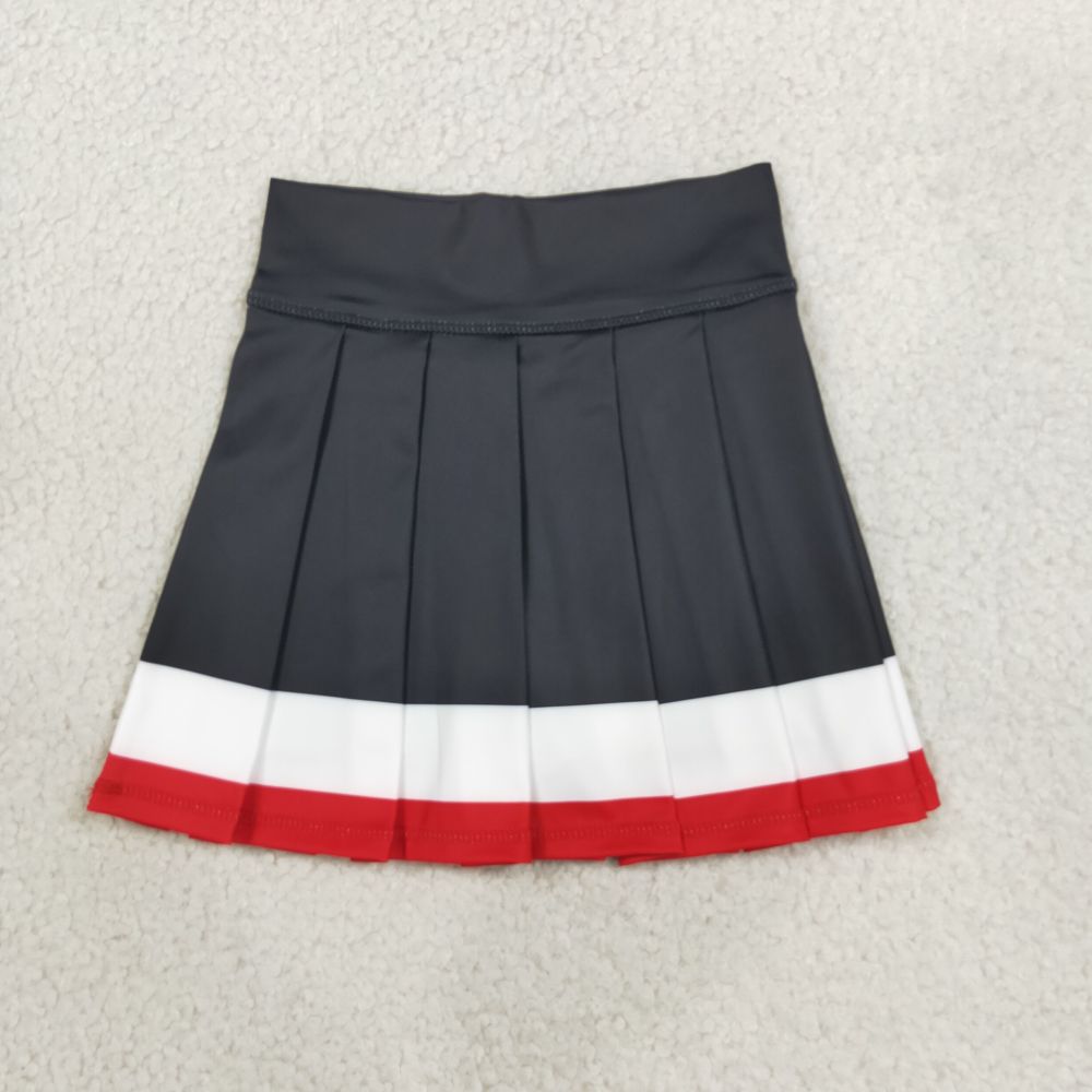 GLK0320 RTS BLACK white RED solid kids skirt dress