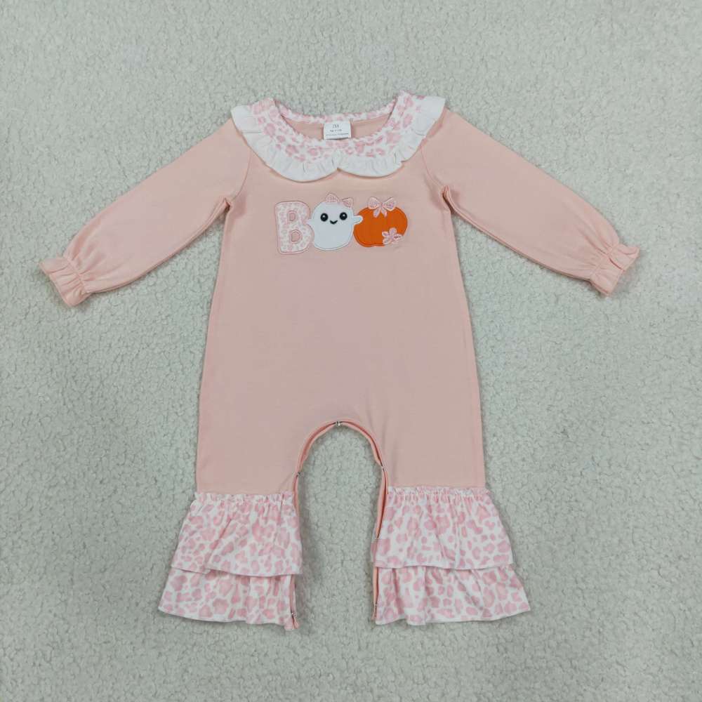 LR3223 Halloween boo embroidery Long-Sleeved romper