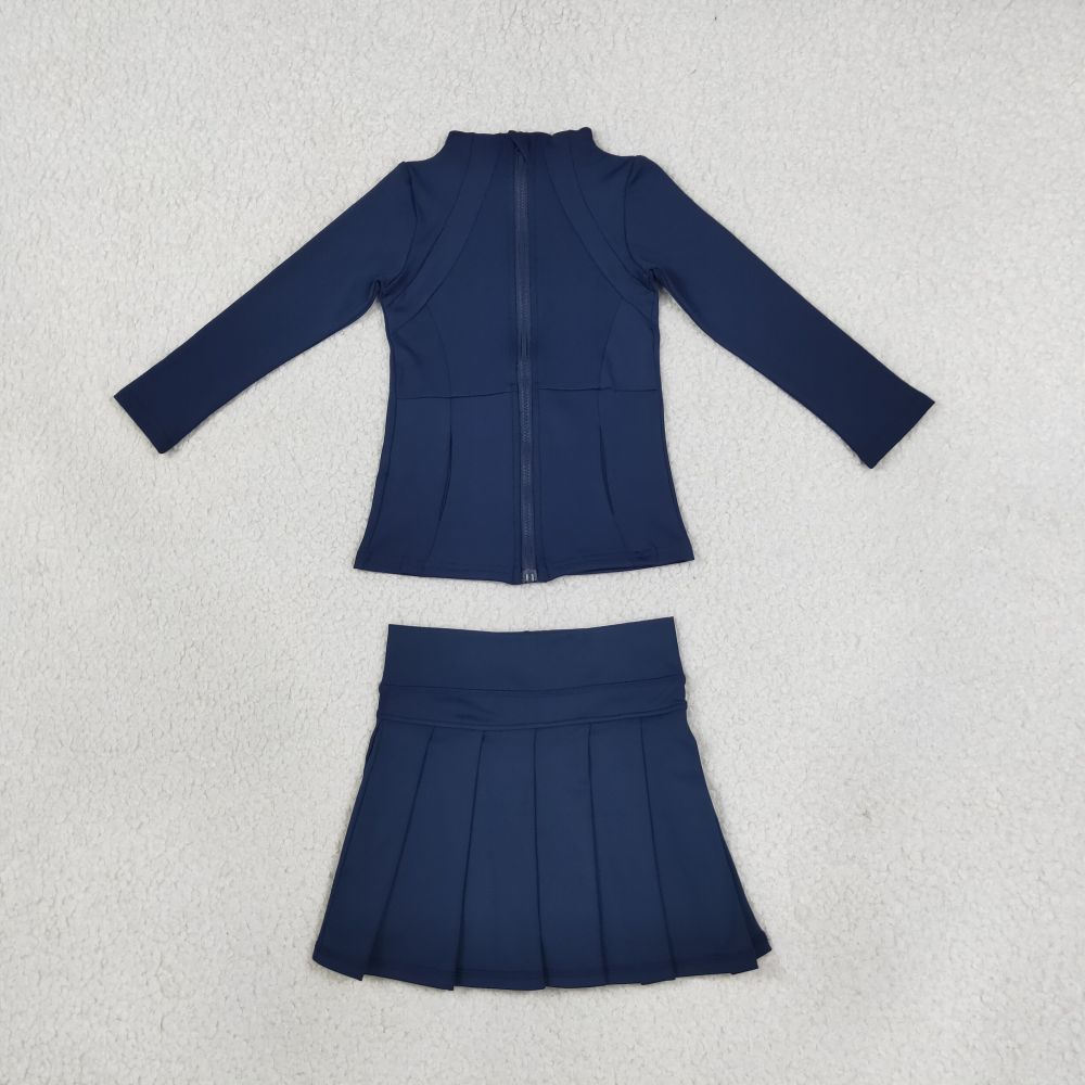GLD1705 navy solid  girl yoga skirt outfits