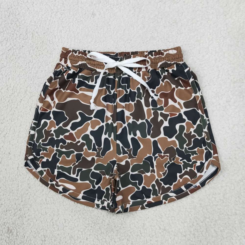 SS0988  Adult women Brown camo print yoga shorts