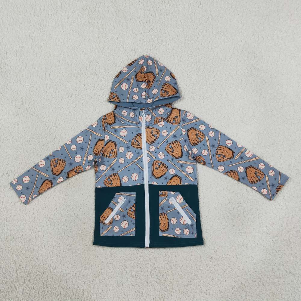 BT1342 baseball hoodie boy long sleeve zipper outfits