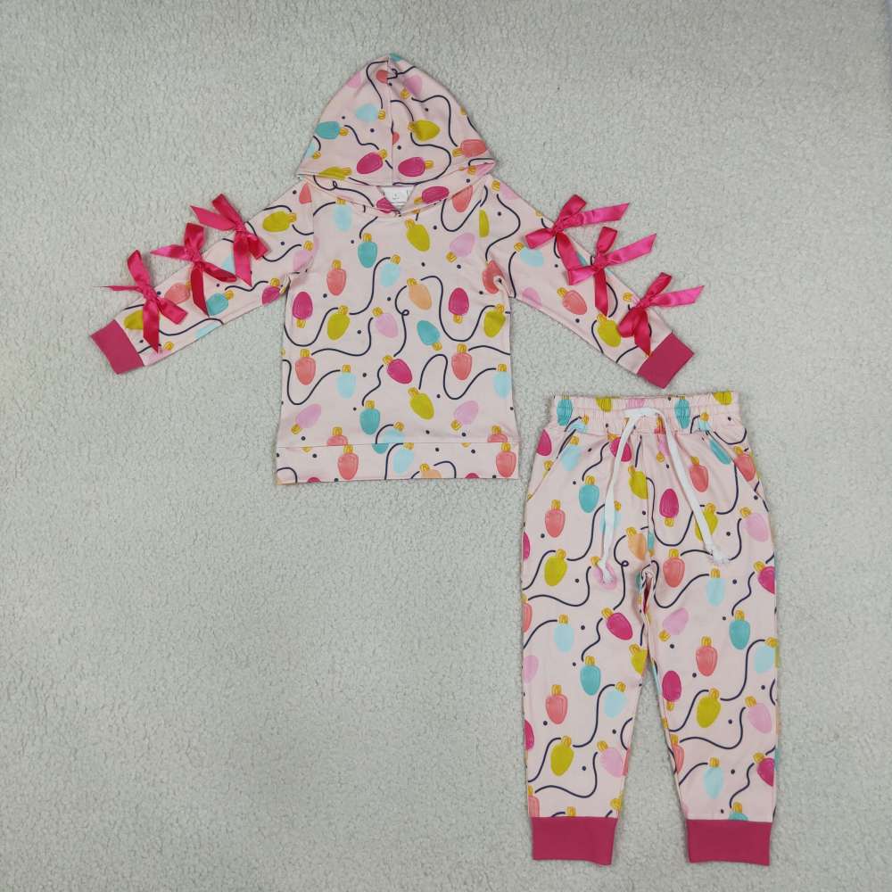 GLP3613  Christmas Colorful light Print long sleeve hoodie  girl outfits