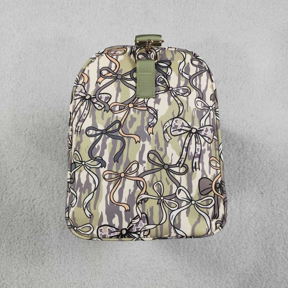BA0314 Yellow black bows floral trim luggage bag