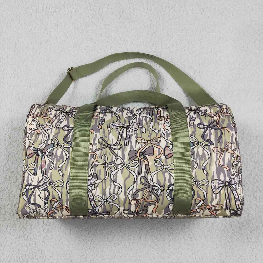 BA0314 Yellow black bows floral trim luggage bag