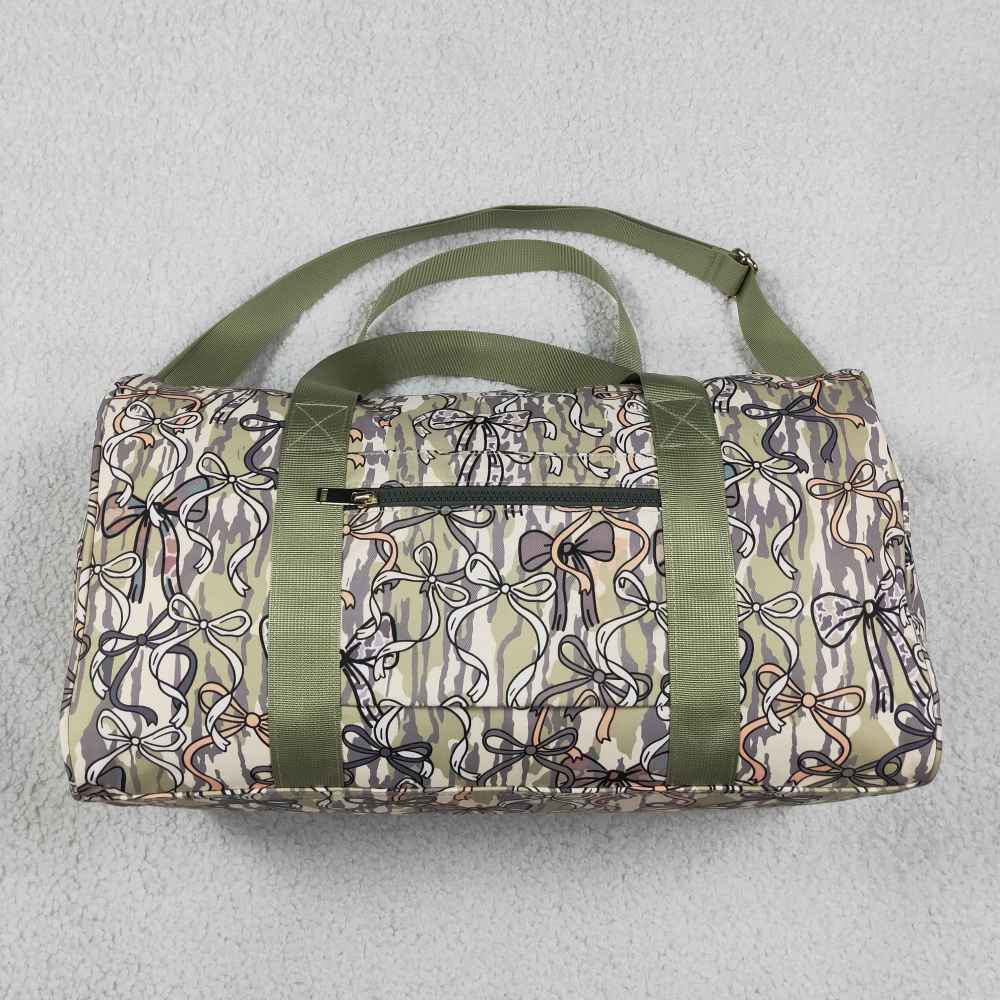 BA0314 Yellow black bows floral trim luggage bag