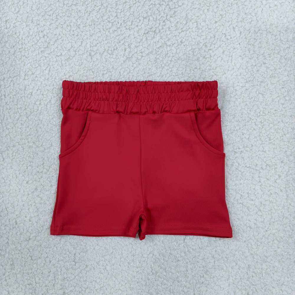 SS0960  Red Solid girl YOGA  shorts
