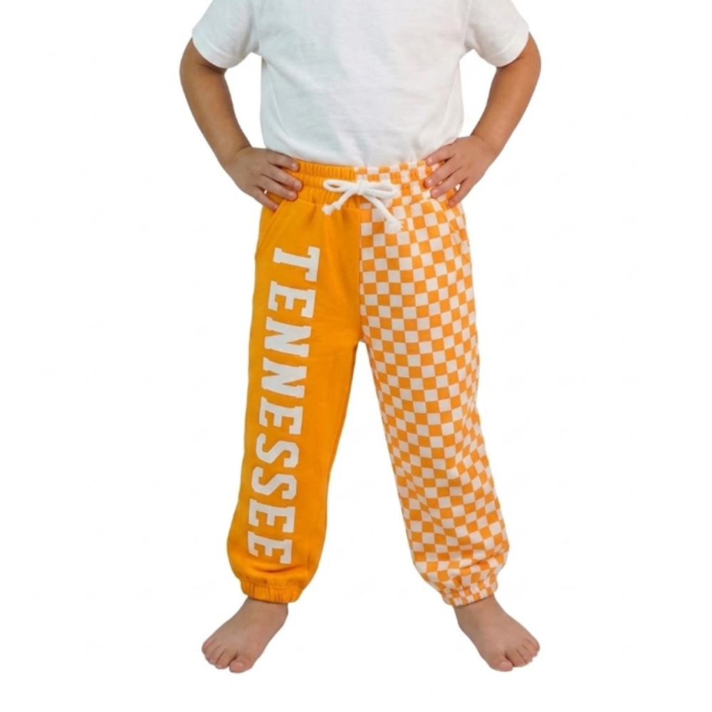 P1058 girl Orange plaid TN vinyl trouse team pants
