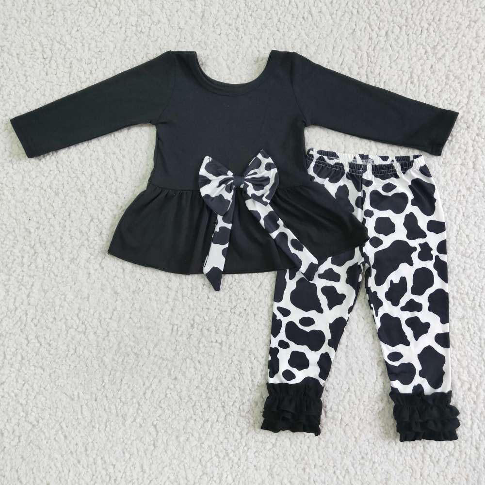 6 A16-26 Western milk leopard  print  Long Sleeve Pants Set
