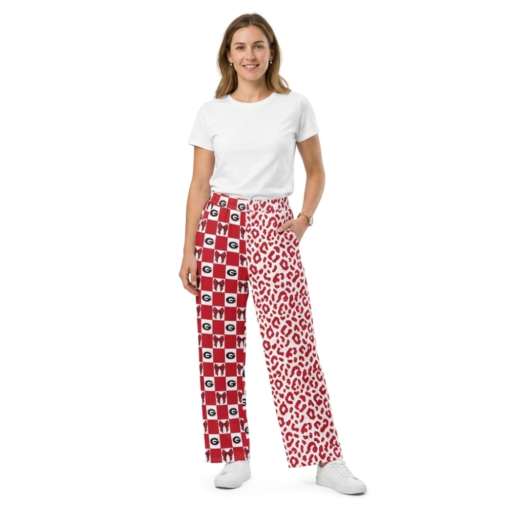 P1121  Adult women Red bows G  leopard Print long pants