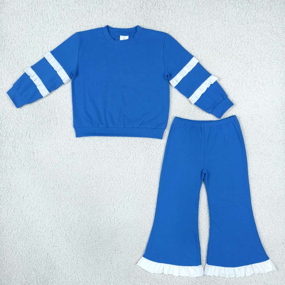 GLP3719 Baby Girls Blue solid fall Pant Clothes Set