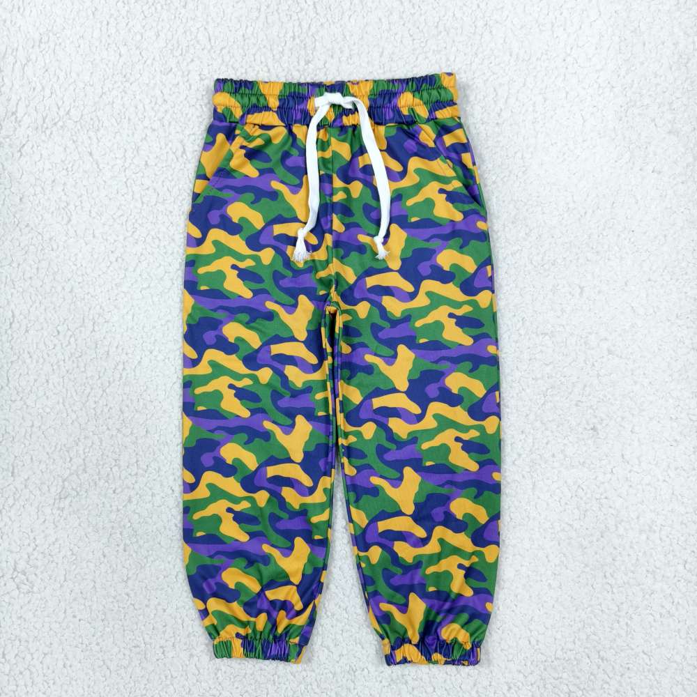 P1248 Mardi gras camo print long pants