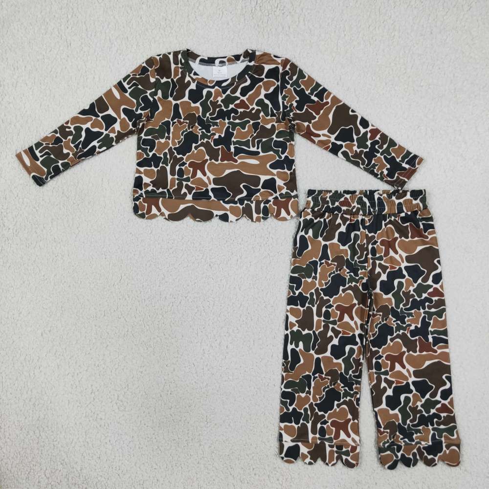 Brown camo long sleeve Scallop Set