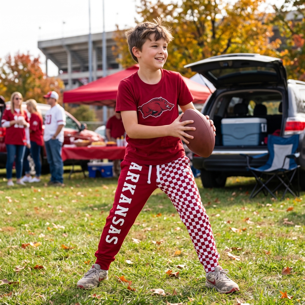 BSPO0699 RTS Burgundy Arkansas vinyl  short sleeve boy team outfits