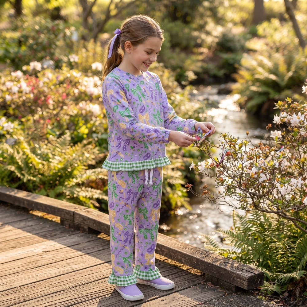GLP3778 leopard print long sleeve girl outfits