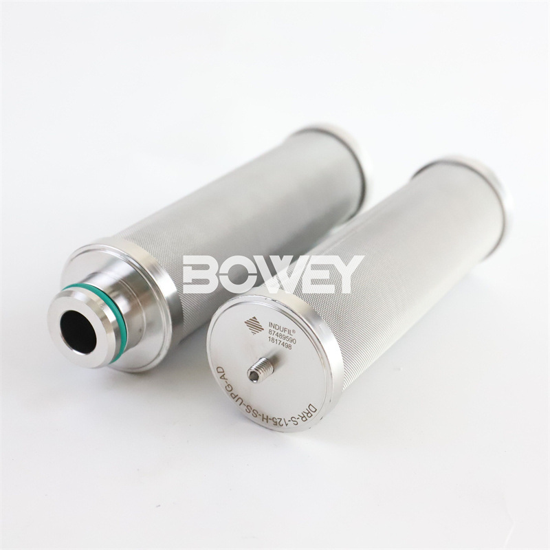 DRR-S-125-H-SS-UPG-AD Bowey Replaces Indufil Stainless Steel Hydraulic Oil Filter Element