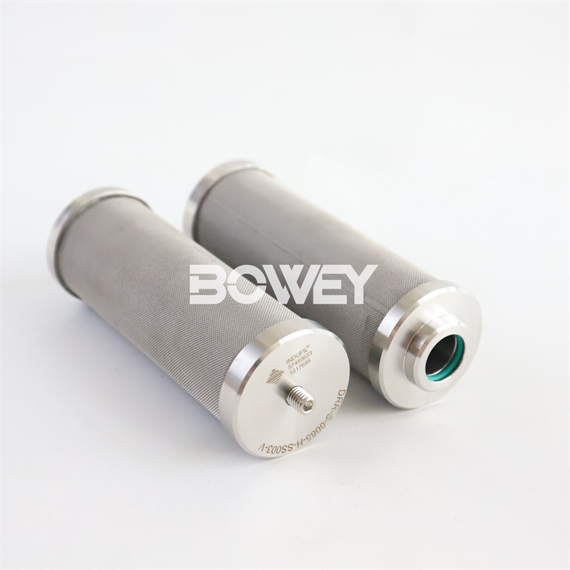 DRR-S-0085-H-SS003-V Bowey replaces Indufil stainless steel hydraulic oil filter element