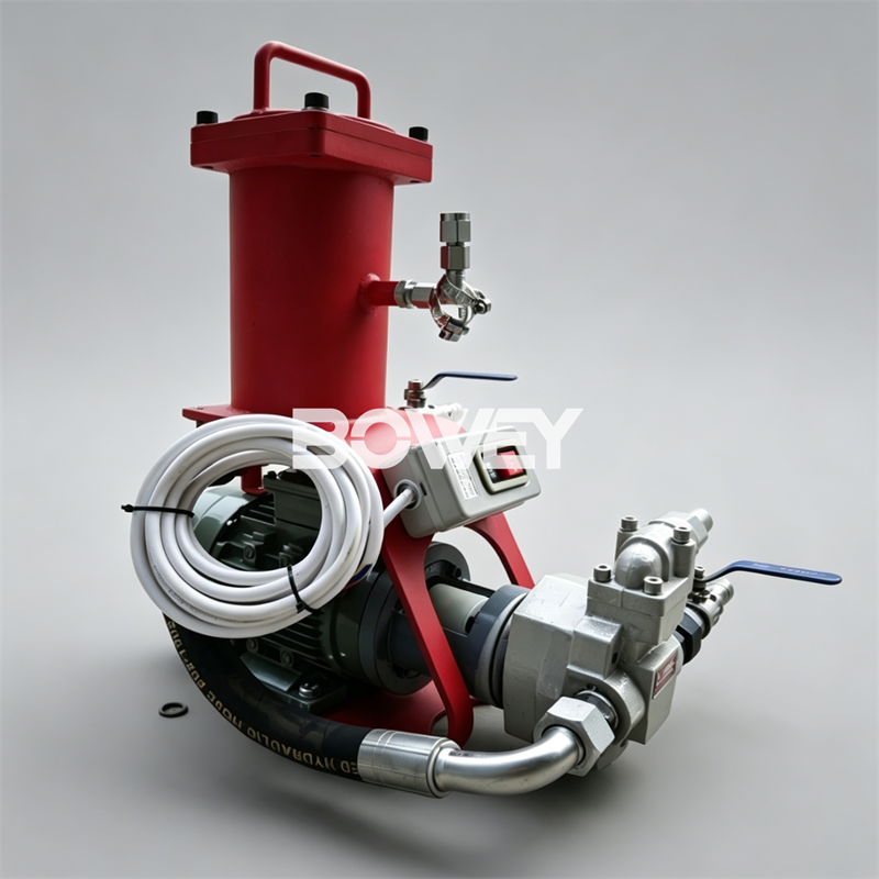 Bowey Hand-held Portable Oil Filter Purifier for On-site Hydraulic and Lubricating Oil Cleaning