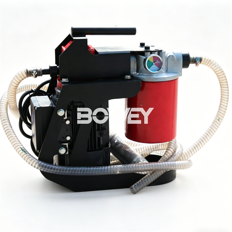 Bowey Hand-held Portable Oil Filter Purifier for On-site Hydraulic and Lubricating Oil Cleaning