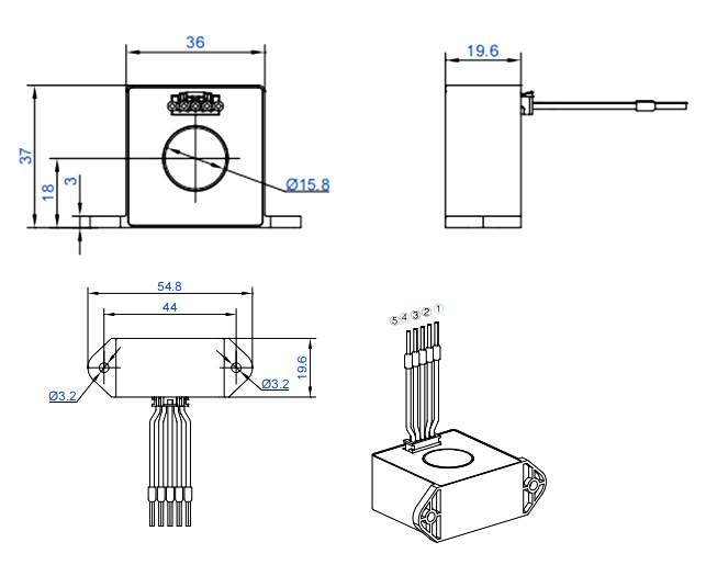 RCD/RCMU HYCA-07/MD Type B Residual Current Sensor