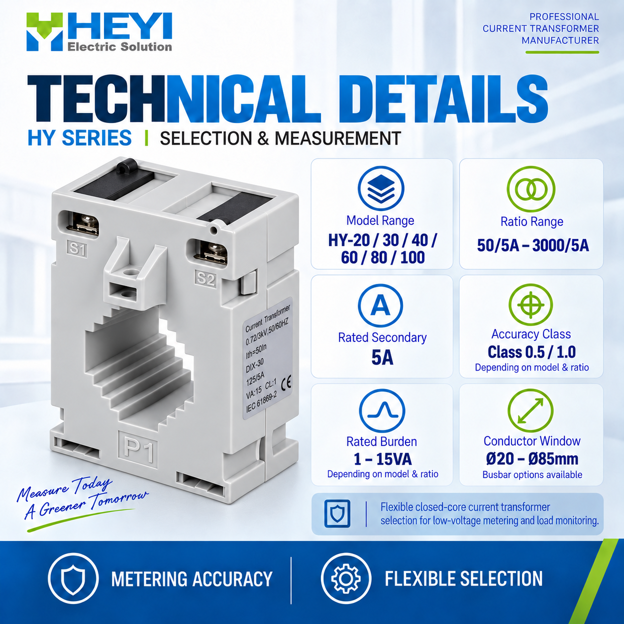 HY-30 Low Voltage Current Transformer for Panel Metering