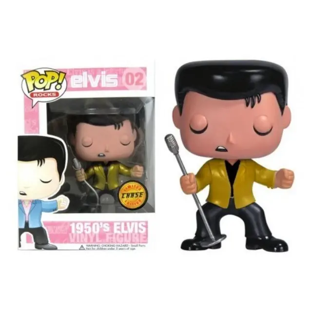 Funko Pop! Rocks 1950's Elvis #02 Metallic Gold Vinyl Figure In Stock