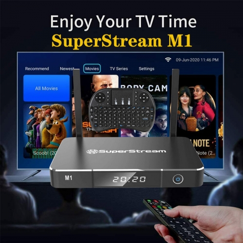 SuperStream M1 TV Box - Caja de IPTV gratuita más vendida 2021 - iSuperBoxPro