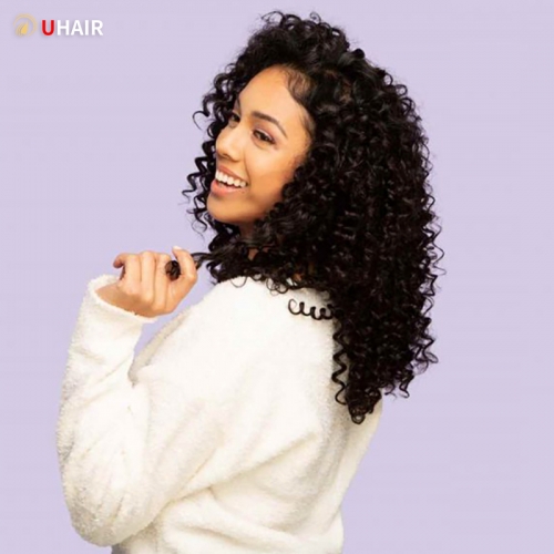 UHAIR 1 Bundle Curly Wave Human Hair Extensions Brazilian Virgin 100% Unprocessed 9A Bundles